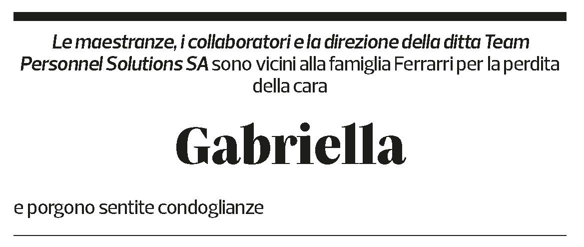 Annuncio funebre Gabriella 