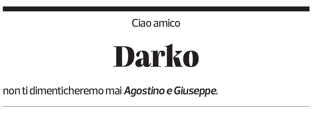 Annuncio funebre Darko Paunovic