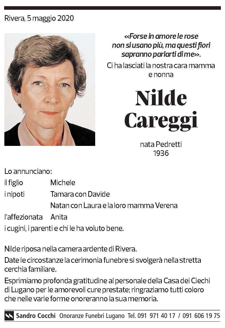 Annuncio funebre Nilde Careggi