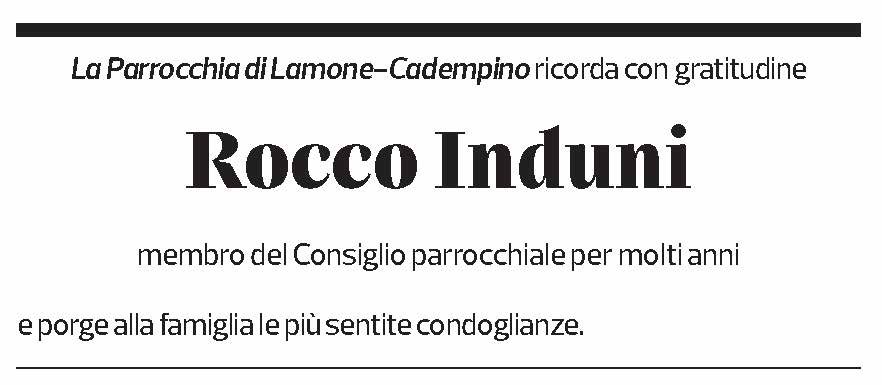 Annuncio funebre Rocco Induni