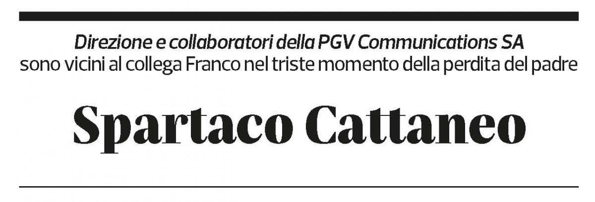 Annuncio funebre Spartaco Cattaneo