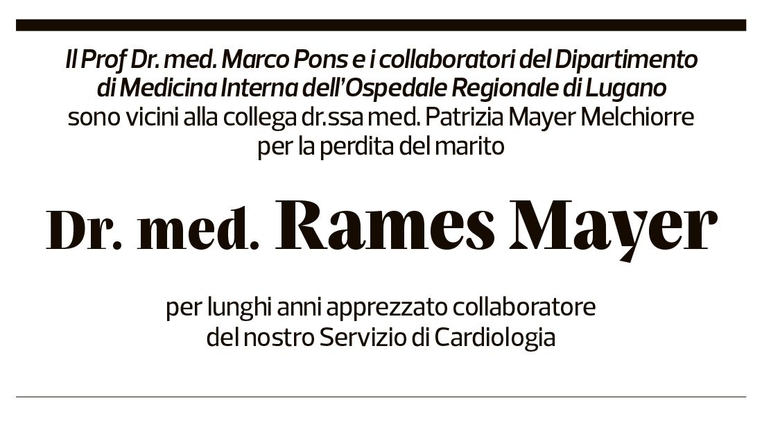 Annuncio funebre Rames Mayer