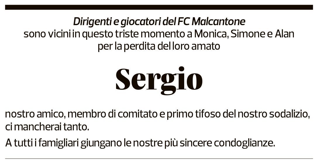 Annuncio funebre Sergio Triacca