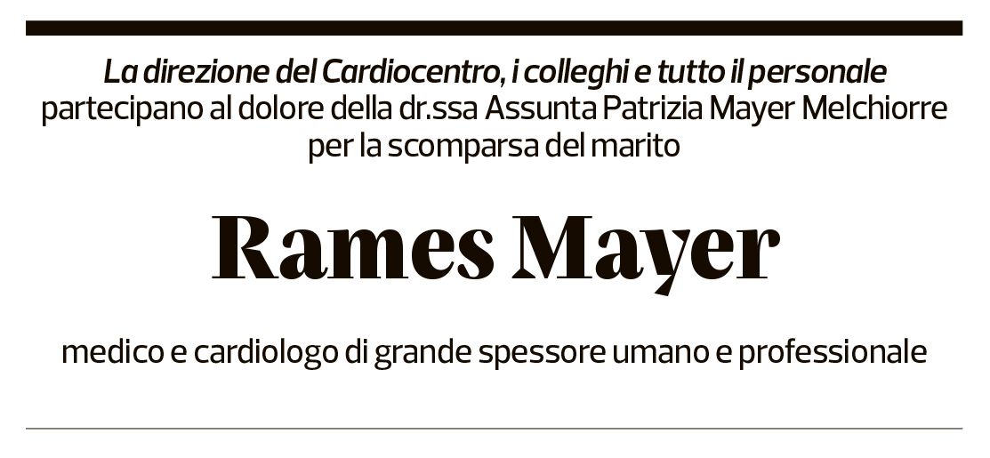 Annuncio funebre Rames Mayer