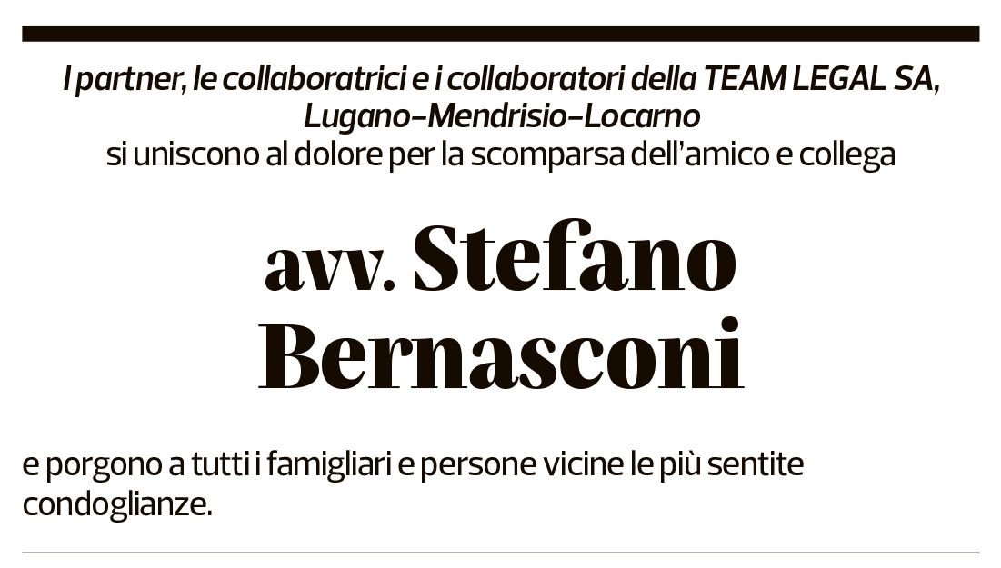 Annuncio funebre Stefano Bernasconi