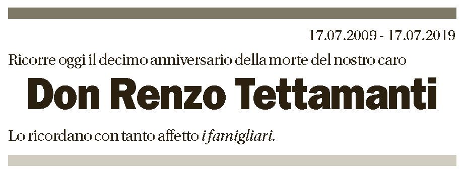 Annuncio funebre Don Renzo Tettamanti