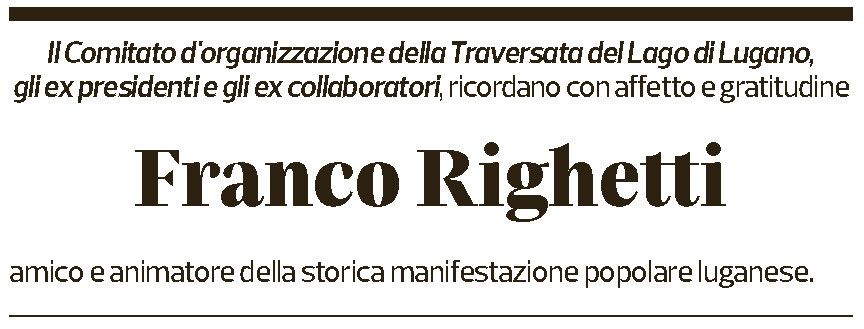 Annuncio funebre Franco Righetti