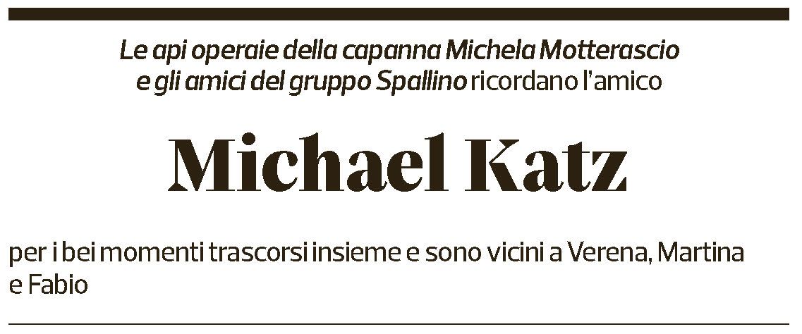 Annuncio funebre Michael Katz