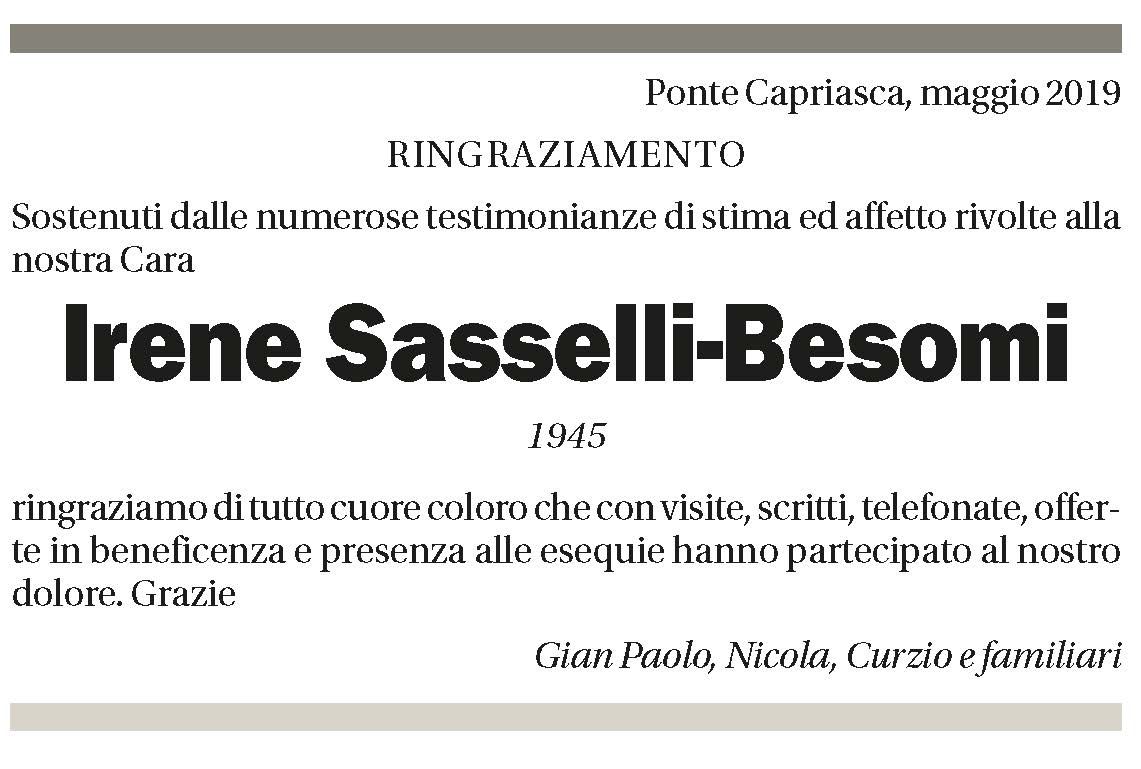 Annuncio funebre Irene Sasselli-besomi