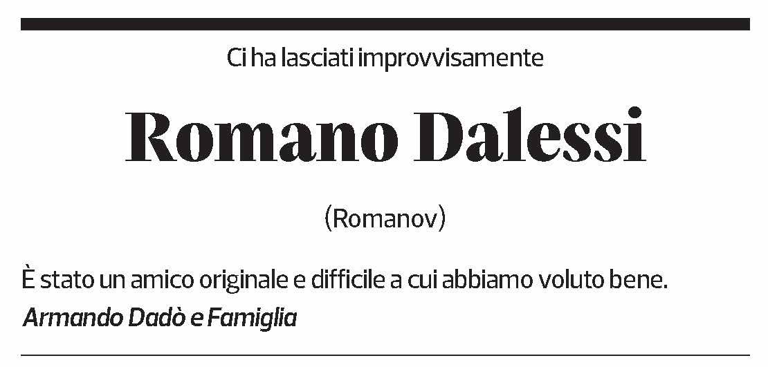 Annuncio funebre Romano Dalessi