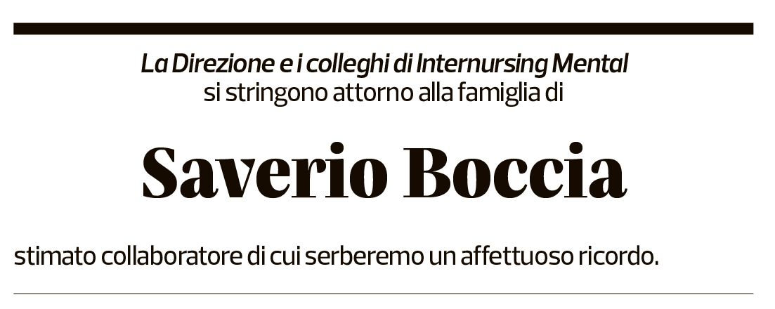 Annuncio funebre Saverio Boccia