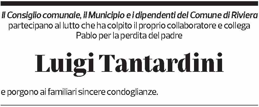 Annuncio funebre Luigi Tantardini