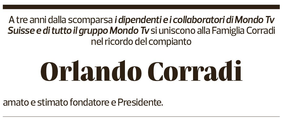 Annuncio funebre Orlando Corradi