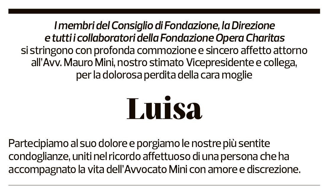 Annuncio funebre Luisa Foletti Mini