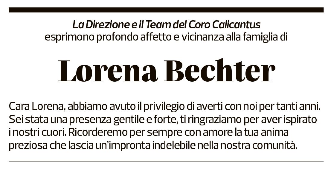 Annuncio funebre Lorena Bechter