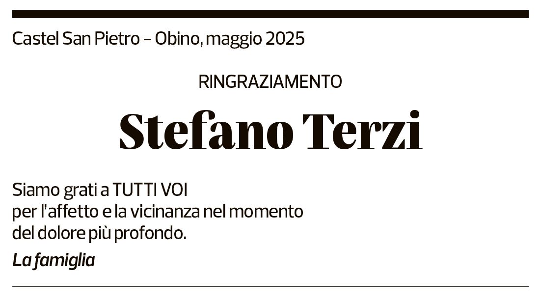 Annuncio funebre Stefano Terzi