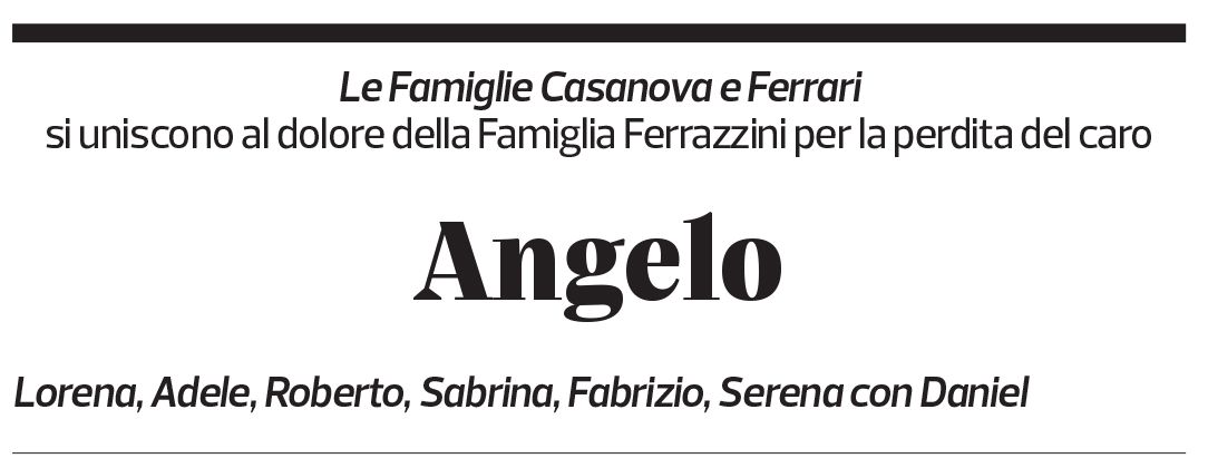 Annuncio funebre Angelo Ferrazzini