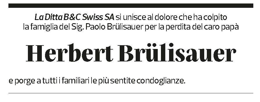 Annuncio funebre Herbert Brülisauer