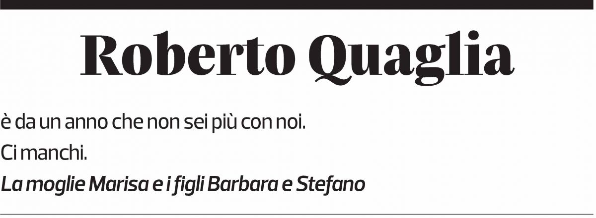 Annuncio funebre Roberto Quaglia