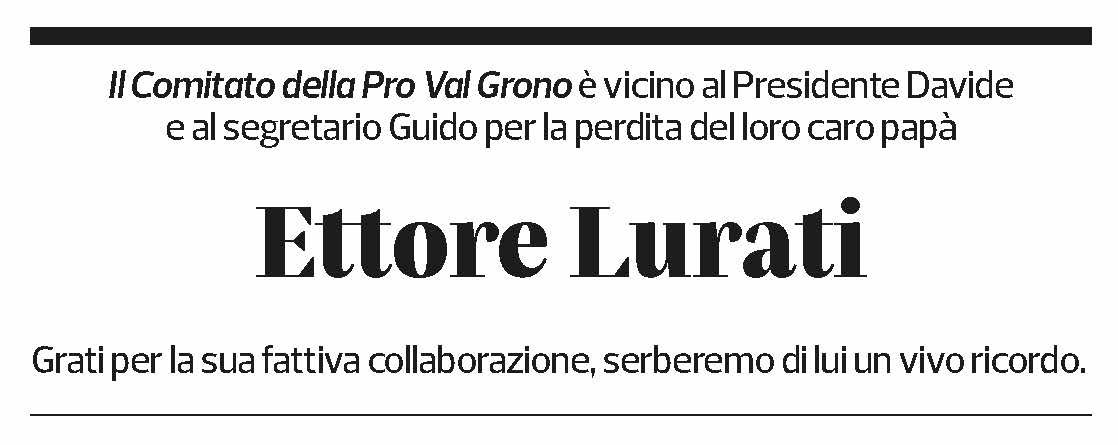 Annuncio funebre Ettore Lurati