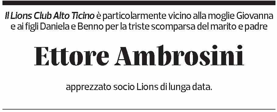 Annuncio funebre Ettore Ambrosi