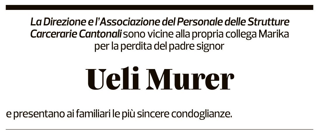 Annuncio funebre Ueli Murer