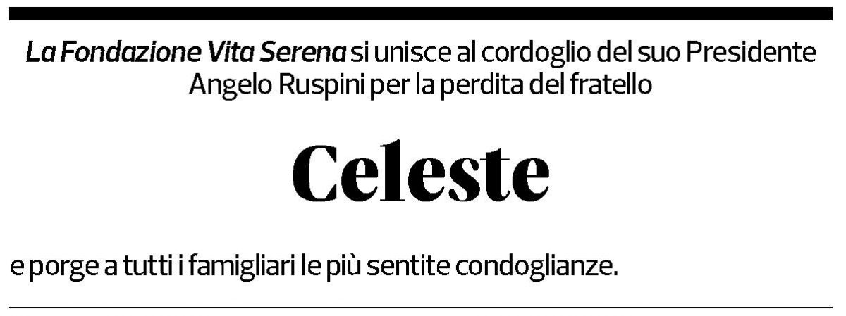 Annuncio funebre Celeste Ruspini