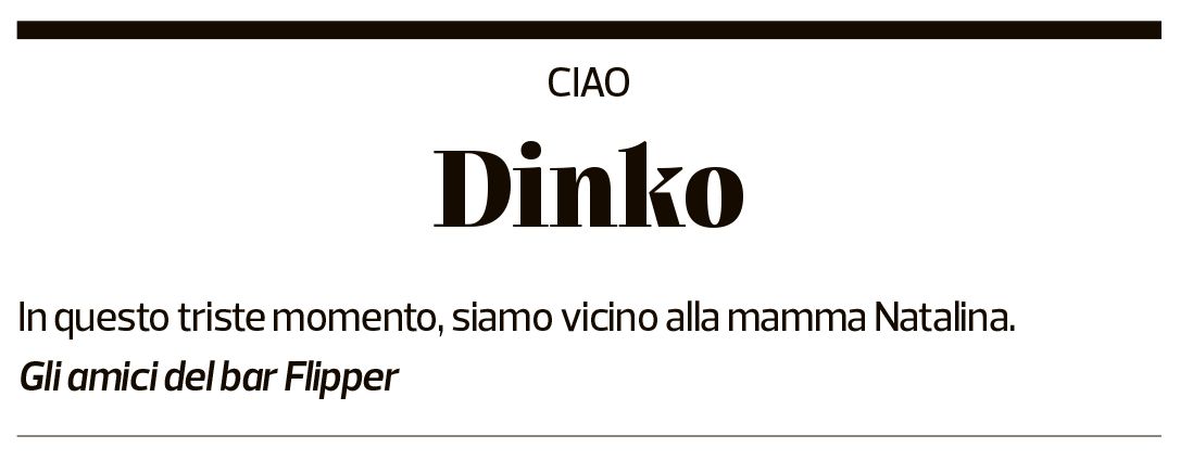 Annuncio funebre Dinko Vukusic