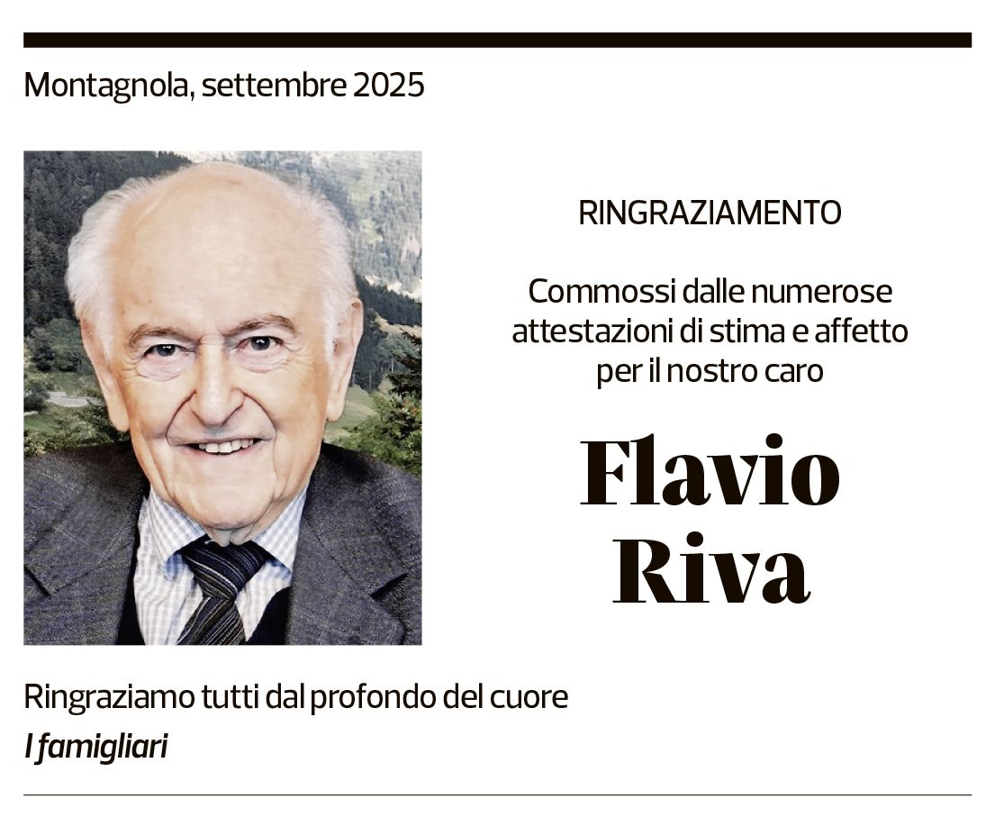 Annuncio funebre Flavio Riva