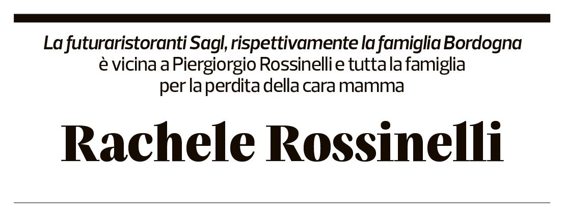 Annuncio funebre Rachele Rossinelli