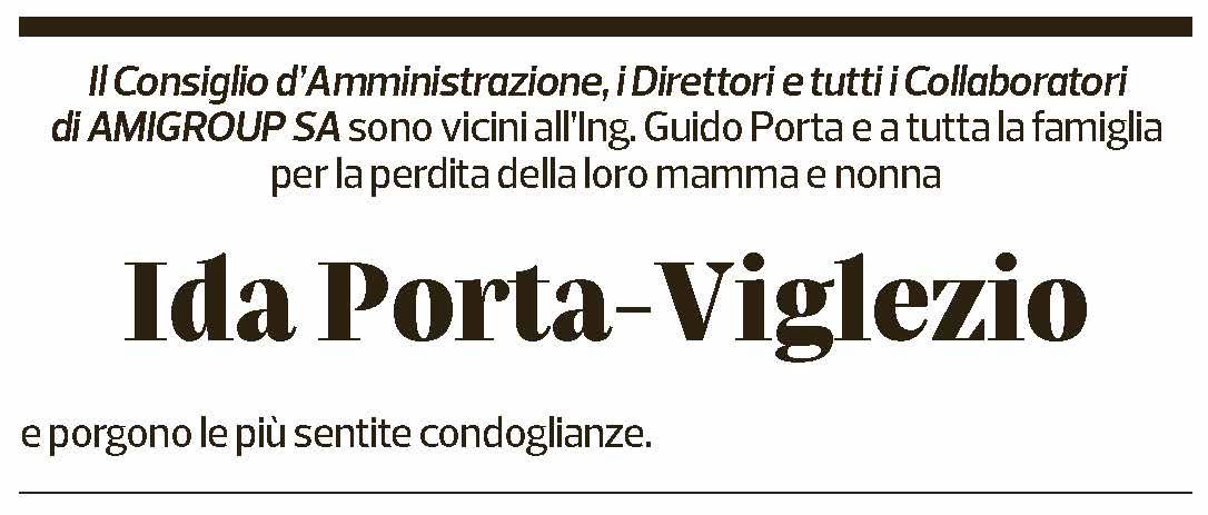 Annuncio funebre Ida Porta-viglezio