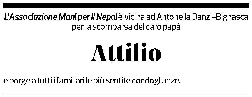 Annuncio funebre Attilio Bignasca