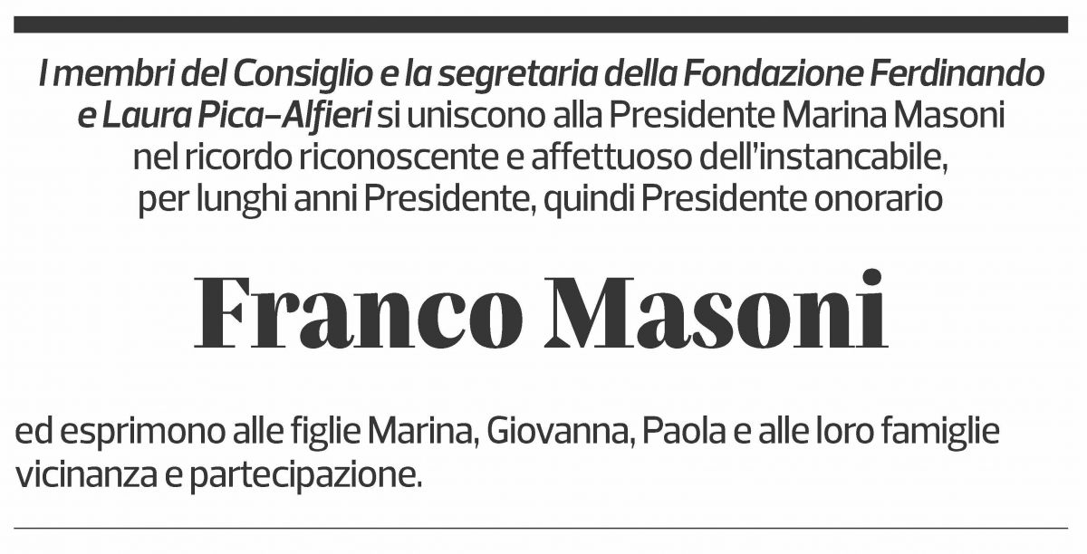 Annuncio funebre Franco Masoni