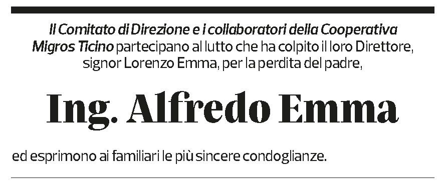 Annuncio funebre Alfredo Emma