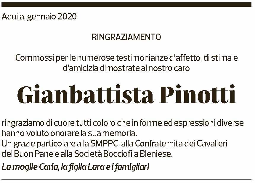Annuncio funebre Gianbattista Pinotti