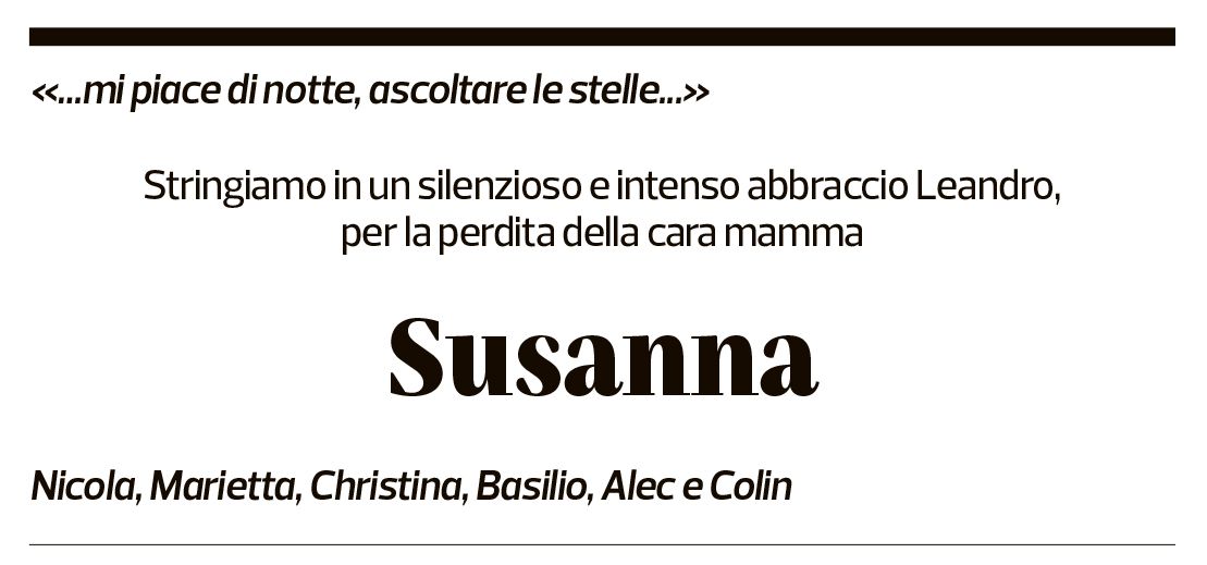 Annuncio funebre Susanna Ghisletta