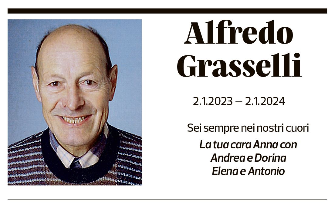 Annuncio funebre Alfredo Grasselli