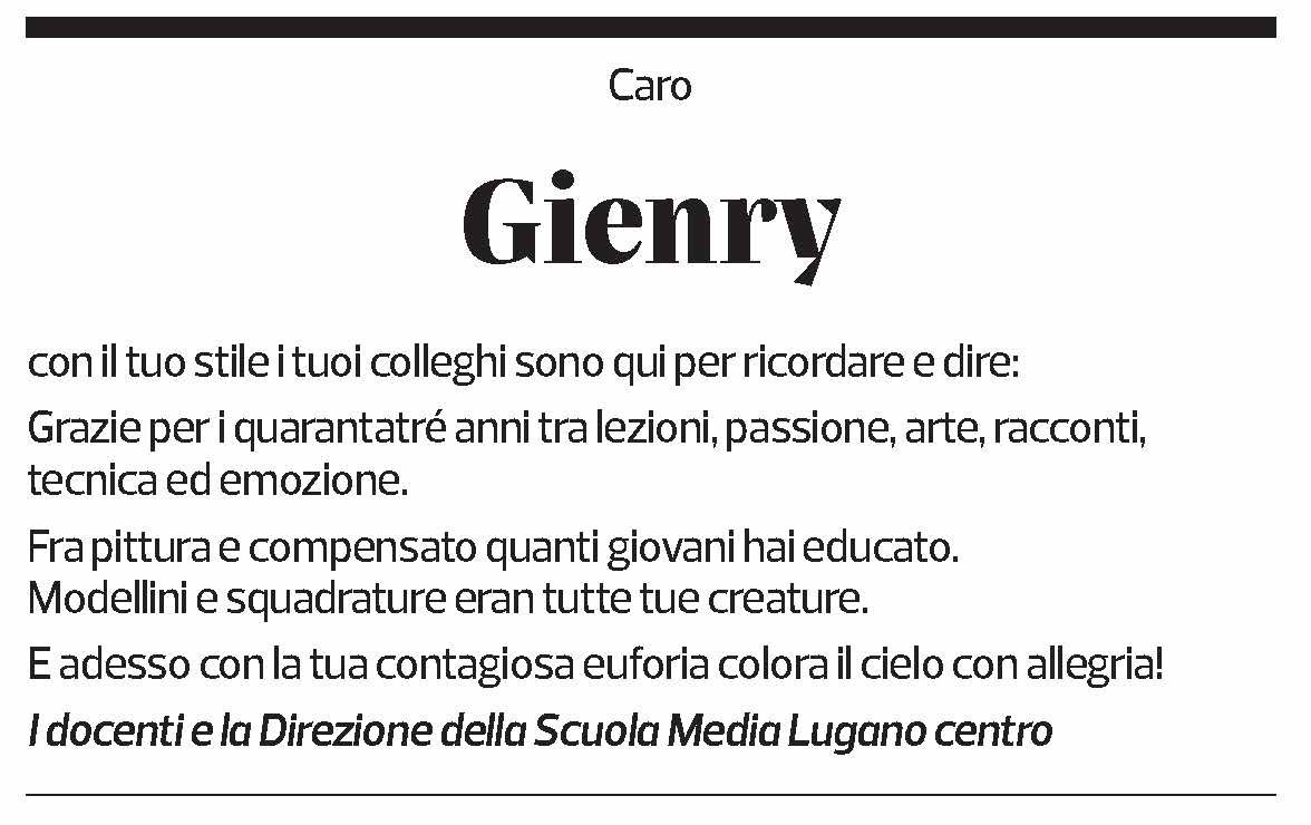 Annuncio funebre Gienry Papiri