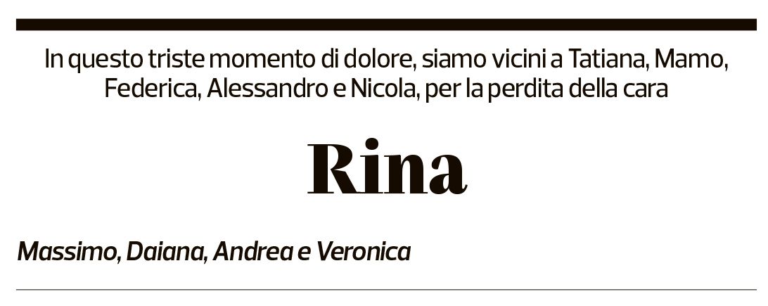 Annuncio funebre Rina Canova