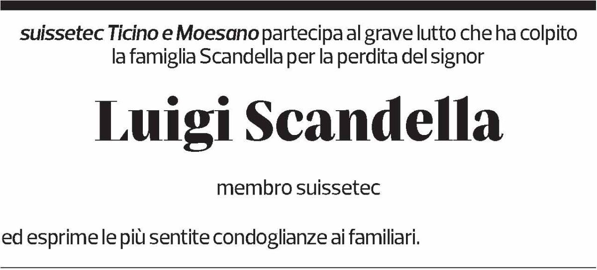 Annuncio funebre Luigi Scandella
