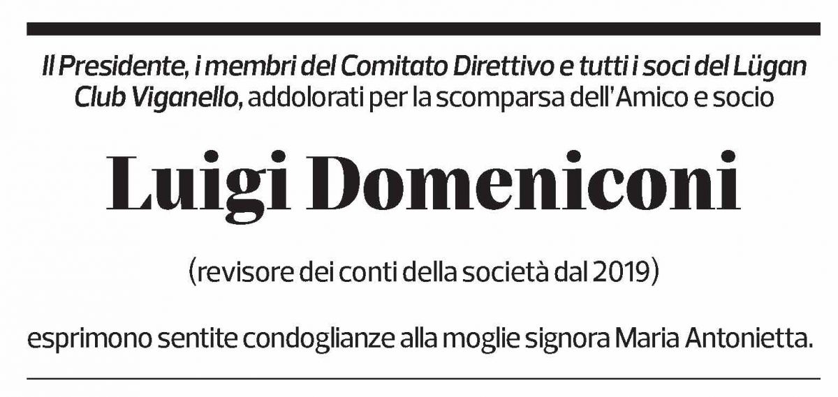 Annuncio funebre Luigi Domeniconi