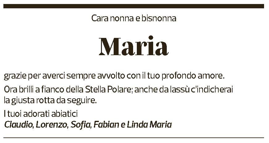 Annuncio funebre Maria Chiappini