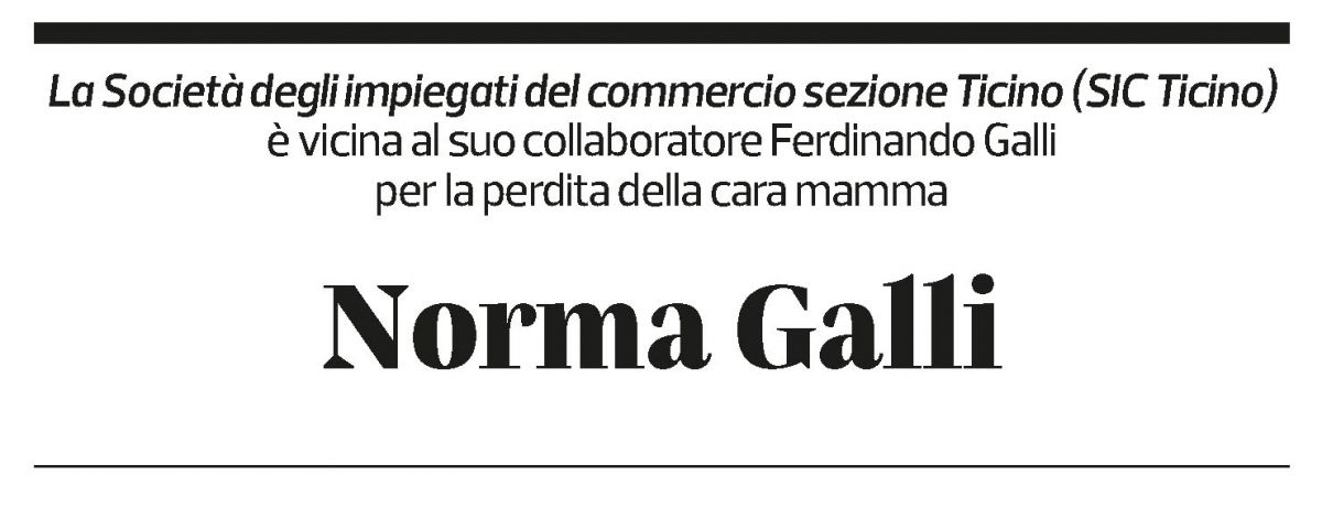 Annuncio funebre Norma Galli