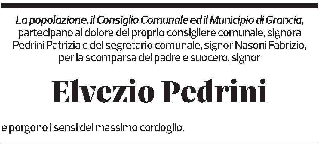 Annuncio funebre Elvezio Pedrini