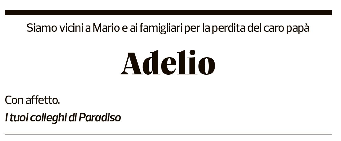 Annuncio funebre Adelio Melera