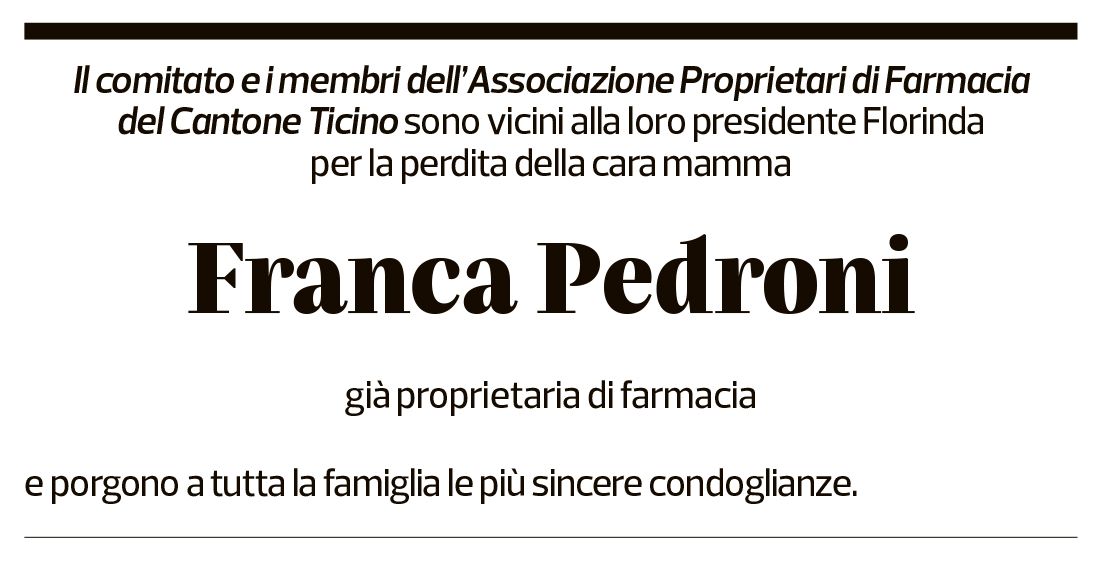 Annuncio funebre Franca Pedroni