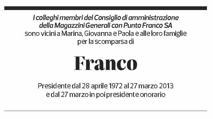 Annuncio funebre Franco Masoni
