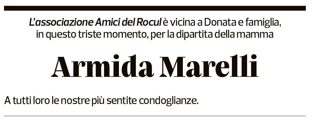 Annuncio funebre Armida Marelli