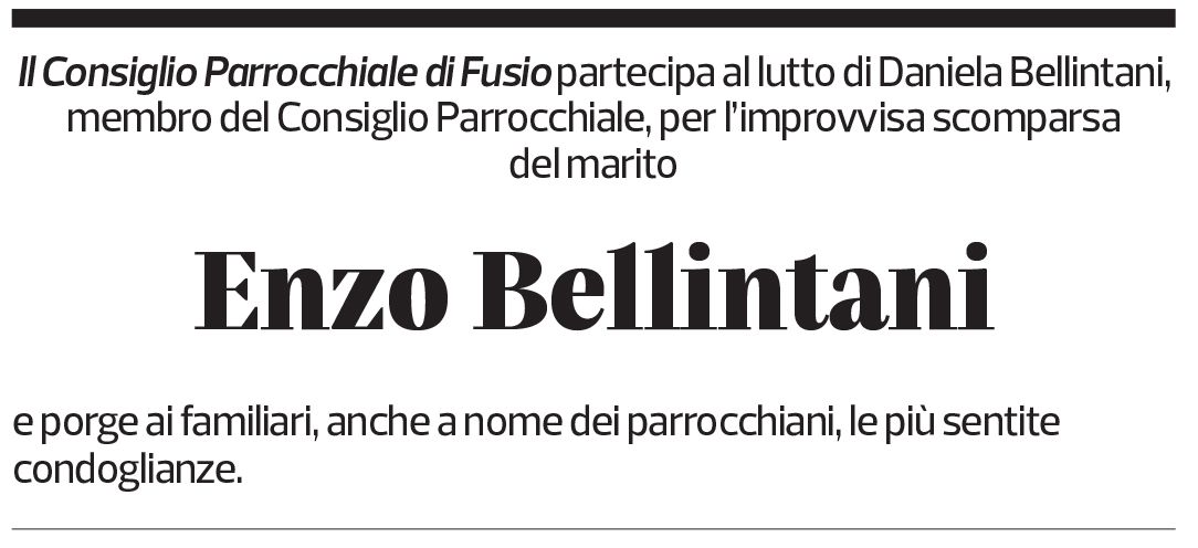 Annuncio funebre Enzo Bellintani