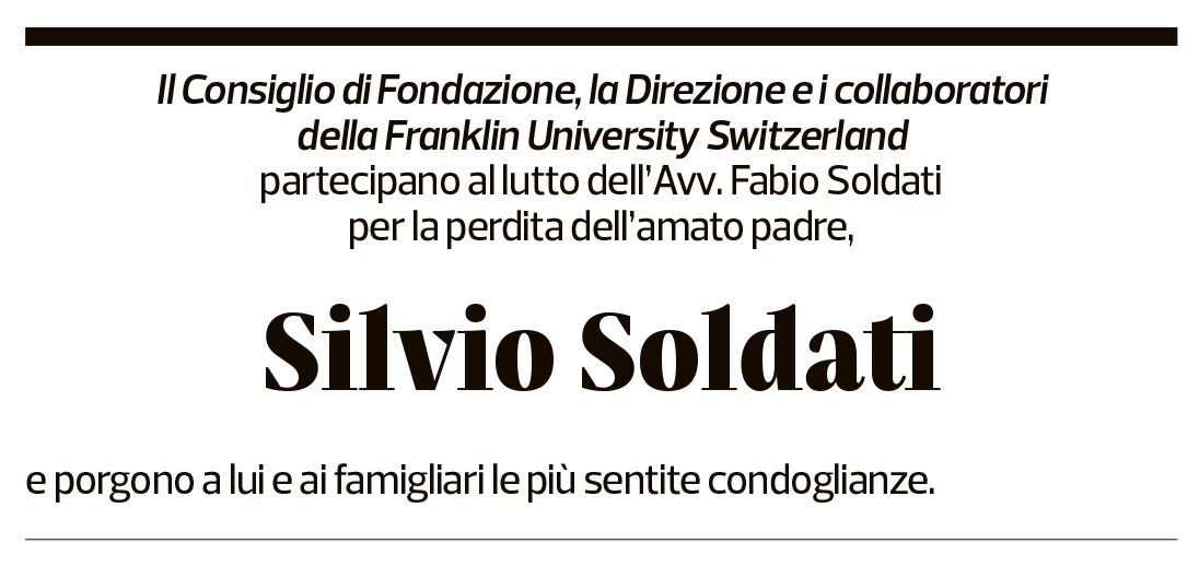 Annuncio funebre Silvio Soldati